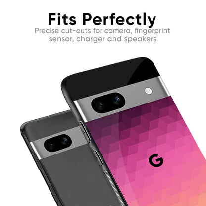 Geometric Pink Diamond Glass Case for Google Pixel 9