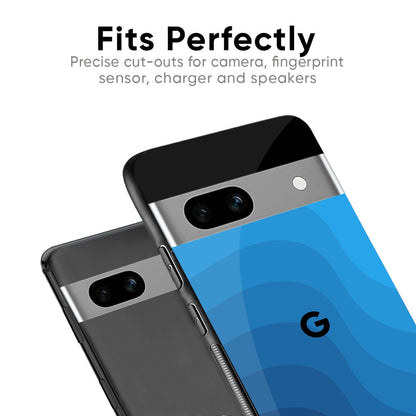 Blue Wave Abstract Glass Case for Google Pixel 9 Pro XL