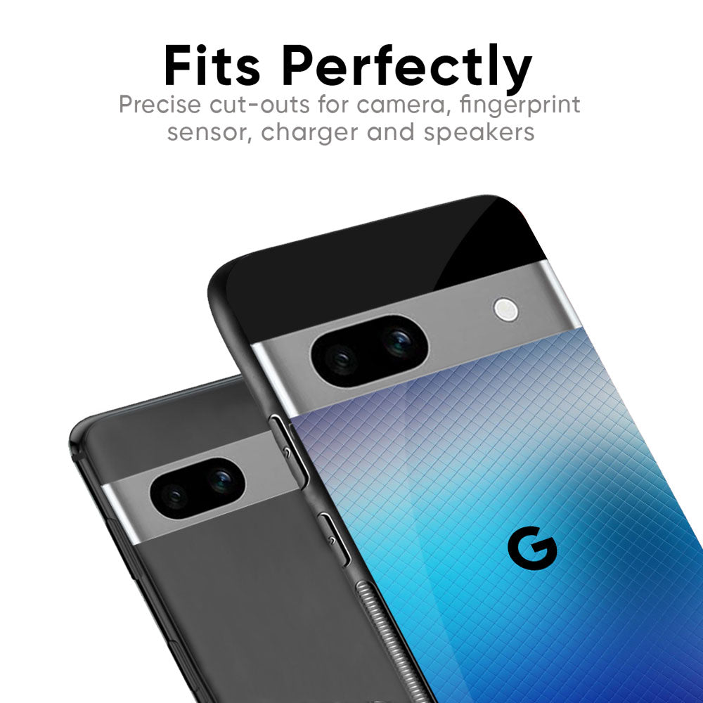 Blue Rhombus Pattern Glass Case for Google Pixel 9
