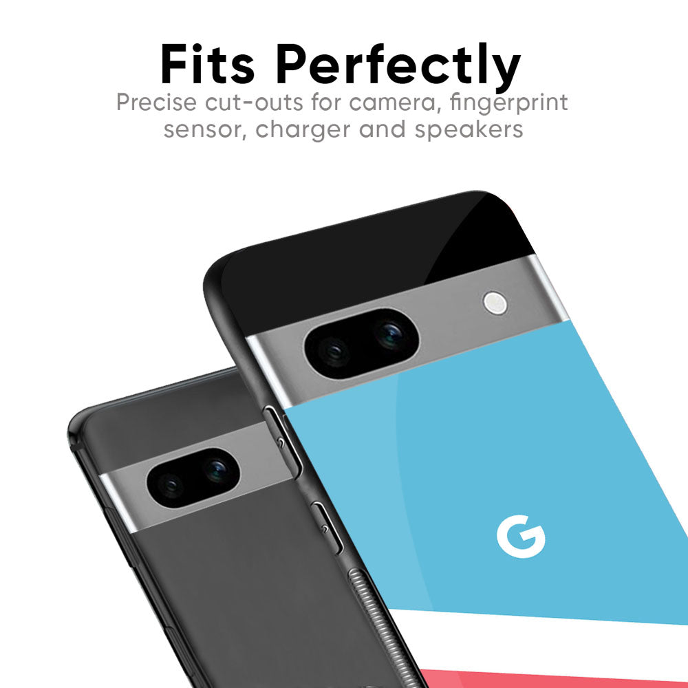 Pink & White Stripes Glass Case For Google Pixel 9 Pro