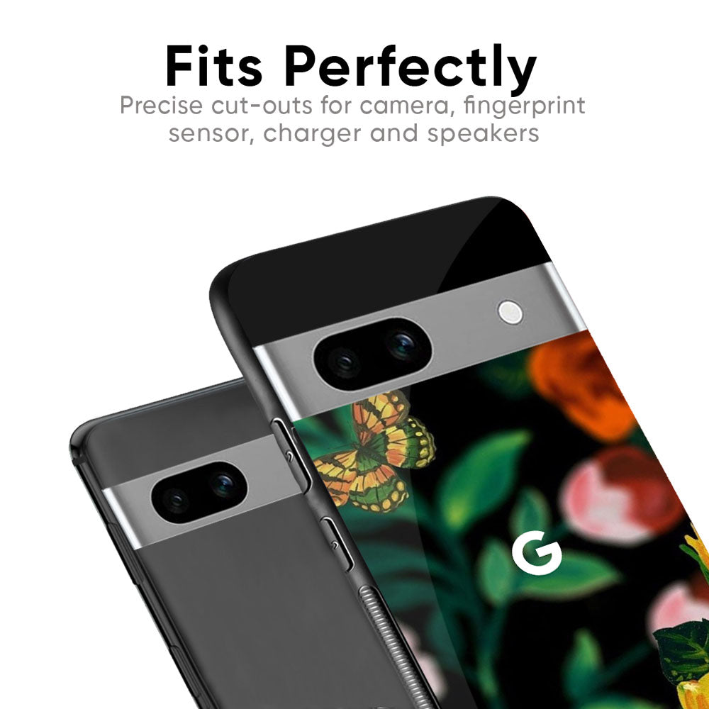 Flowers & Butterfly Glass Case for Google Pixel 9 Pro