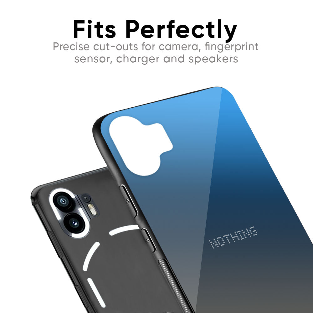Blue Grey Ombre Glass Case for Nothing Phone 2a Plus