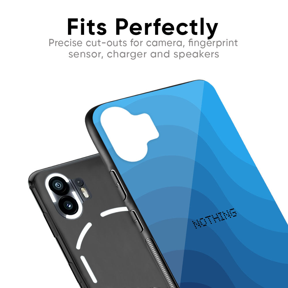 Blue Wave Abstract Glass Case for Nothing CMF Phone 1