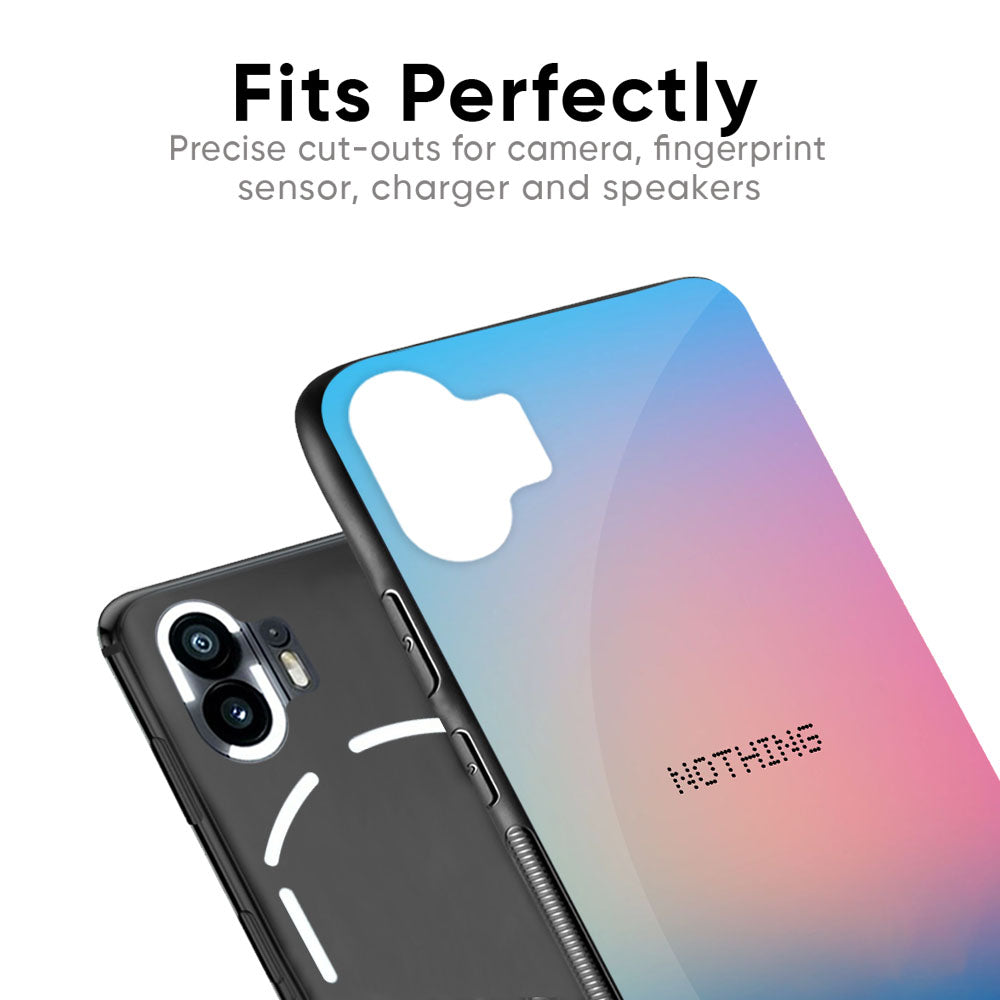 Blue & Pink Ombre Glass case for Nothing Phone 2a 5G