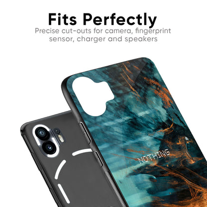 Golden Splash Glass Case for Nothing Phone 2a Plus
