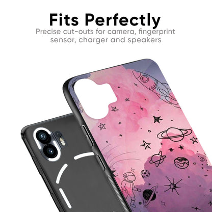 Space Doodles Glass Case for Nothing Phone 2a Plus