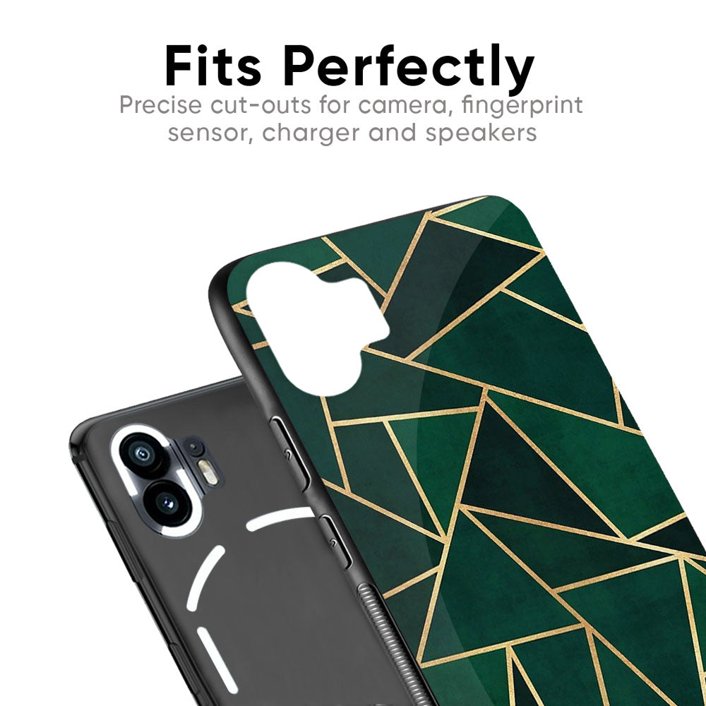 Abstract Green Glass Case For Nothing Phone 2a Plus