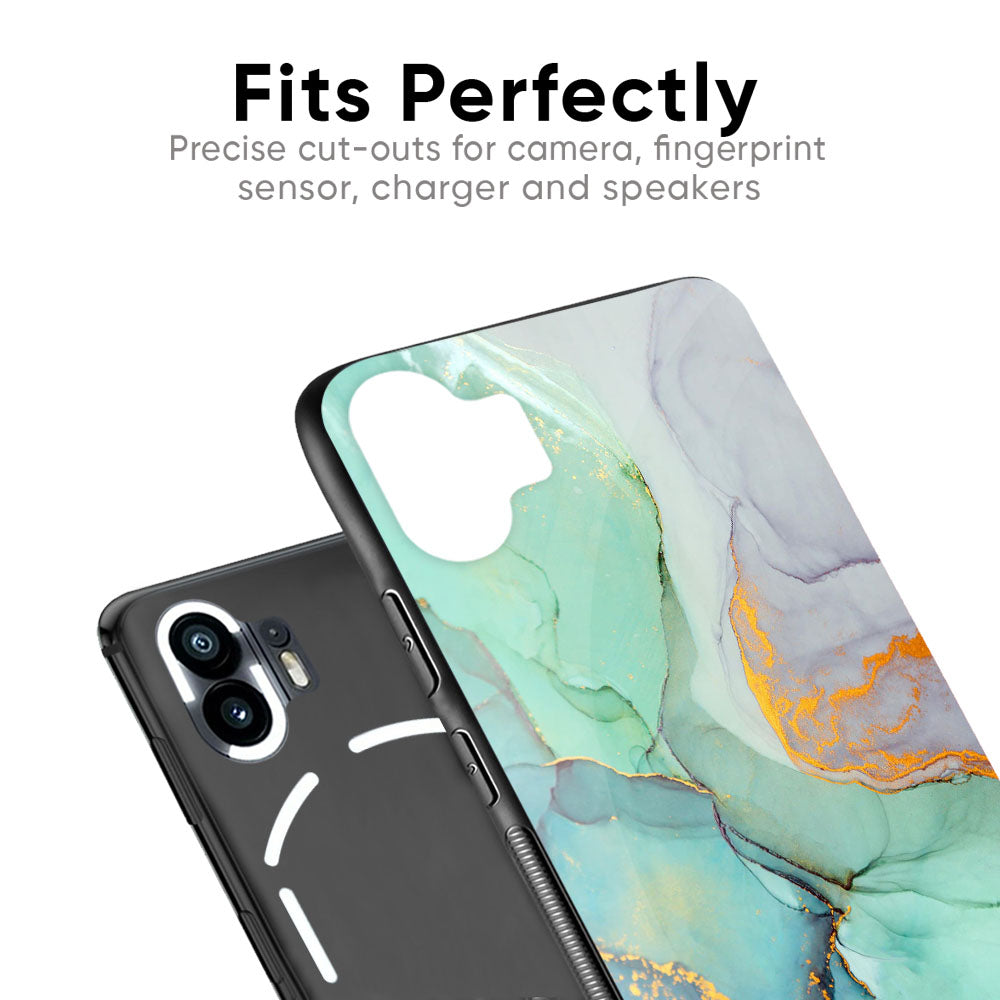 Green Marble Glass Case for Nothing Phone 2a Plus
