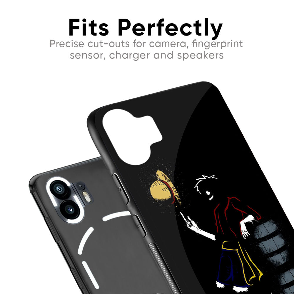 Luffy Line Art Glass Case for Nothing Phone 2a Plus
