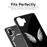 White Angel Wings Glass Case for Nothing CMF Phone 1
