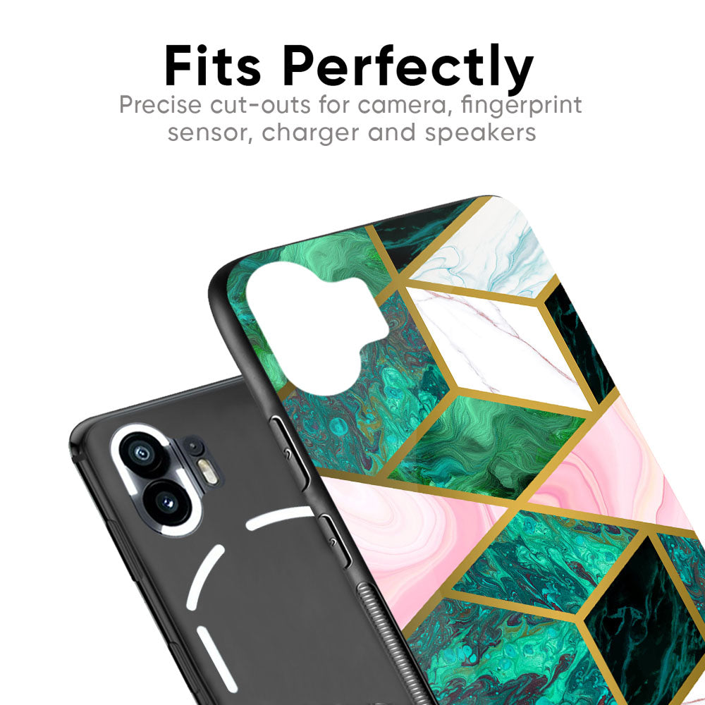 Seamless Green Marble Glass Case for Nothing Phone 2a Plus