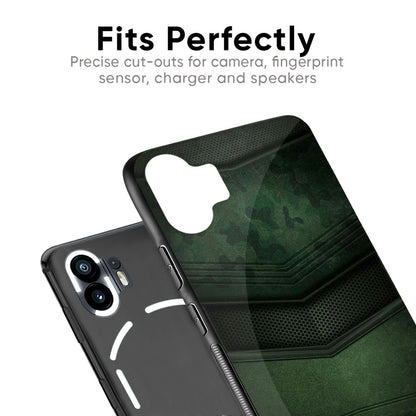 Green Leather Glass Case for Nothing Phone 2a Plus