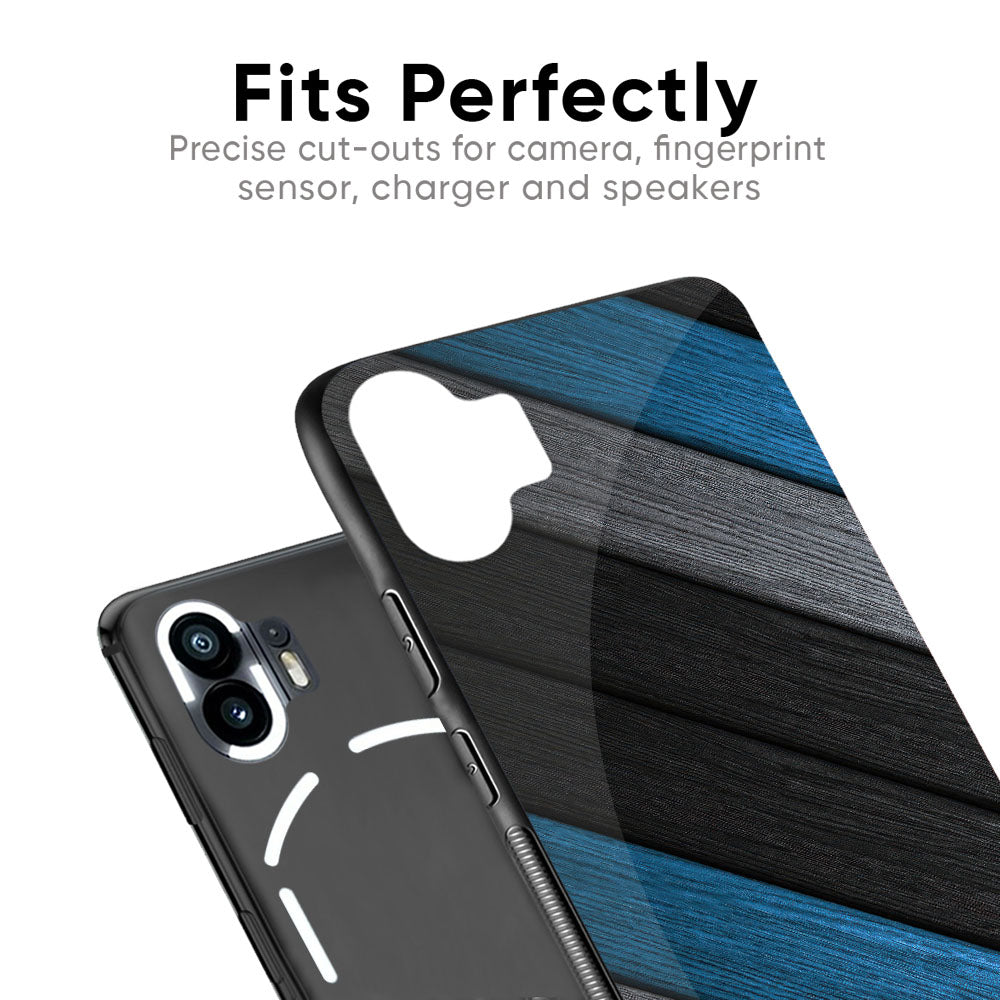 Multicolor Wooden Effect Glass Case for Nothing Phone 2a Plus