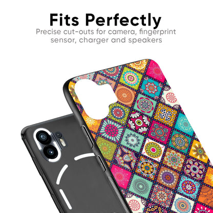 Multicolor Mandala Glass Case for Nothing Phone 2a Plus