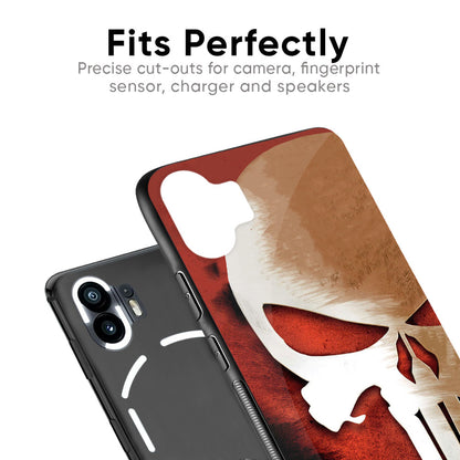 Red Skull Glass Case for Nothing Phone 2a Plus