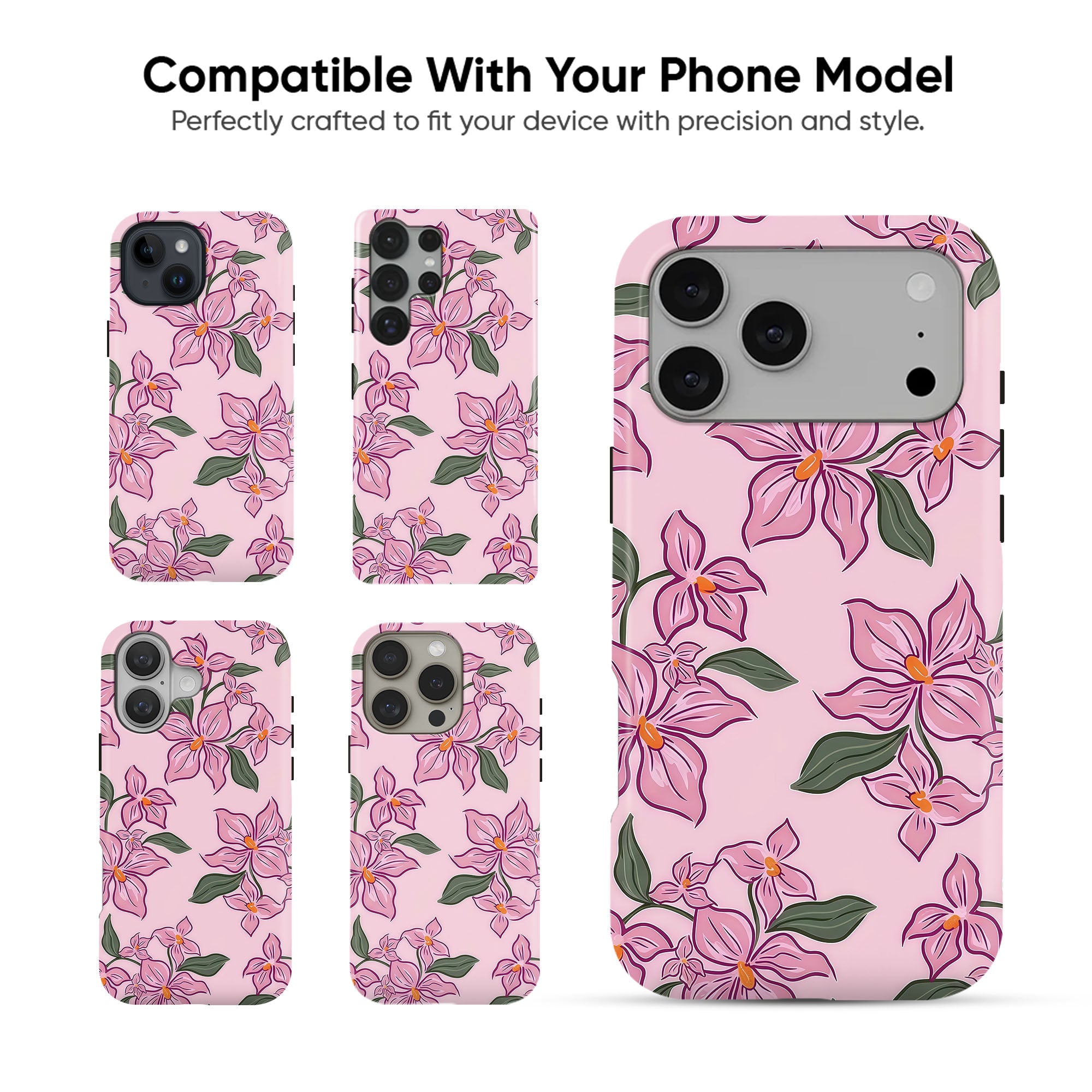 Pink Lily Floral Tough Case