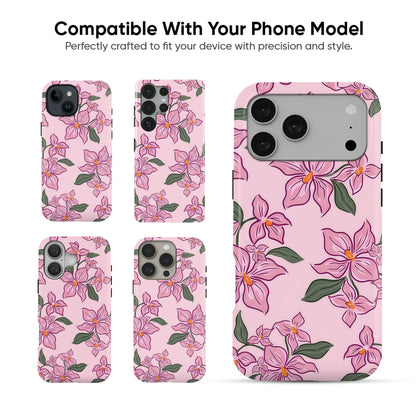 Pink Lily Floral Tough Case