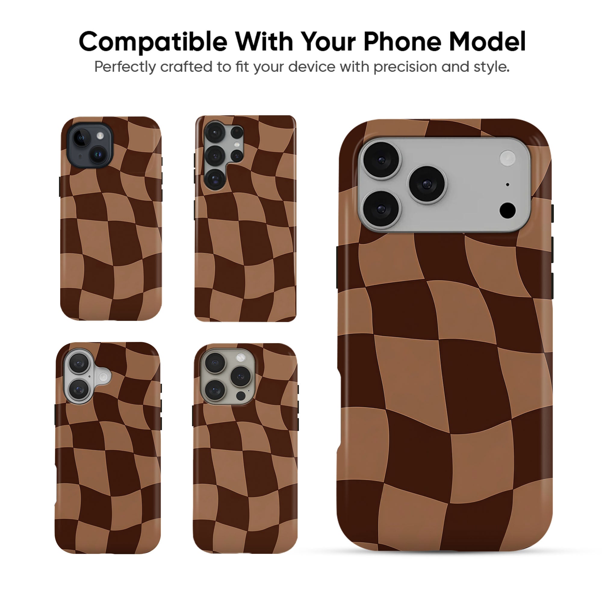 Wavy Brown Checks