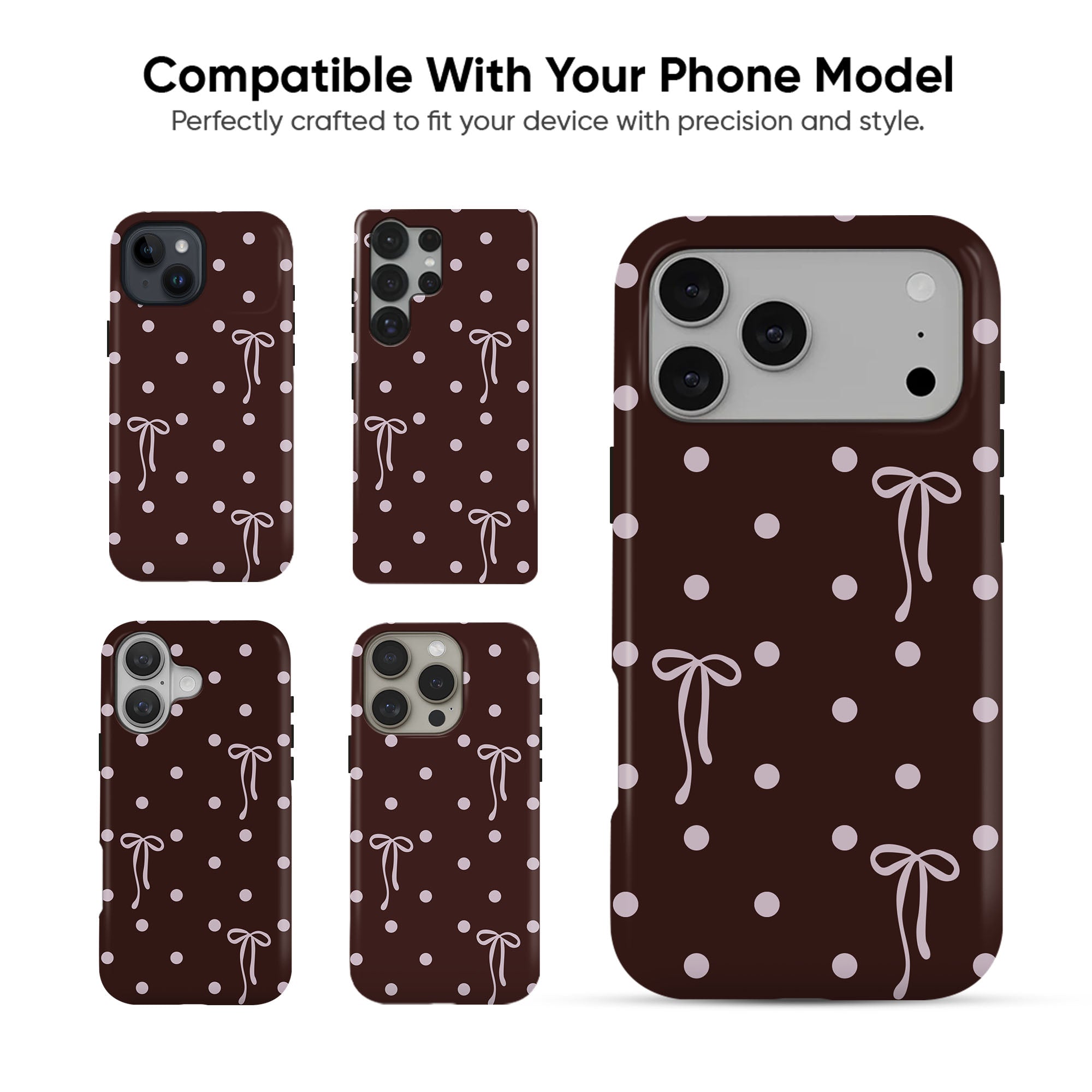 Brown Bow & Dots