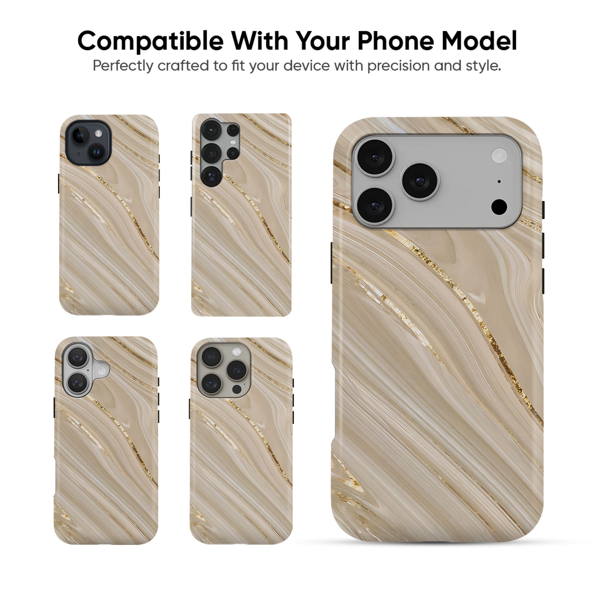 Beige Veins Tough Case