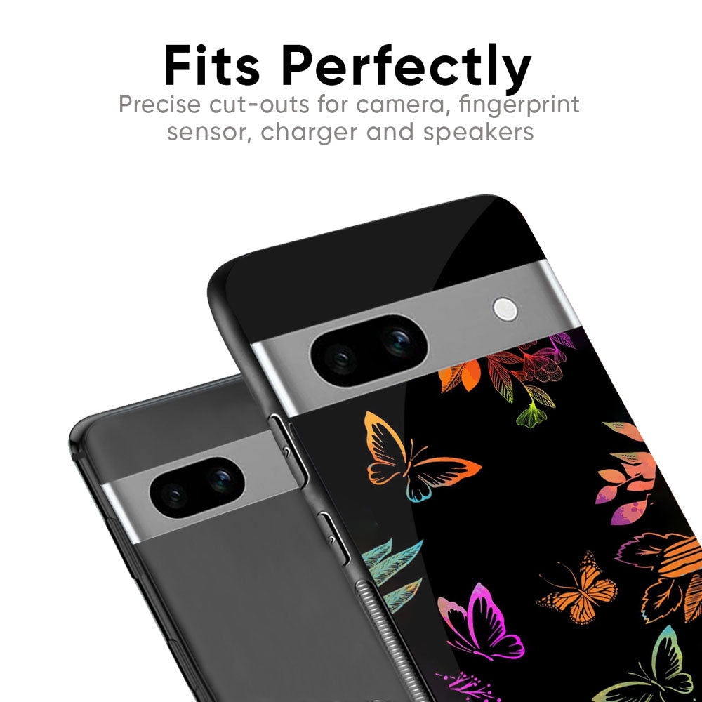 Rainbow Butterfly Glass Case for Google Pixel 8A