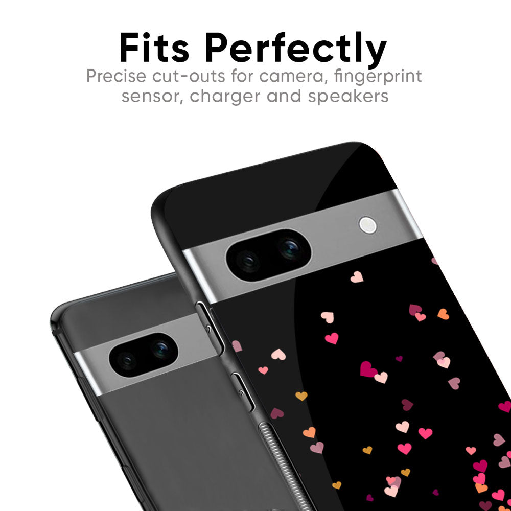 Heart Rain Fall Glass Case for Google Pixel 8A