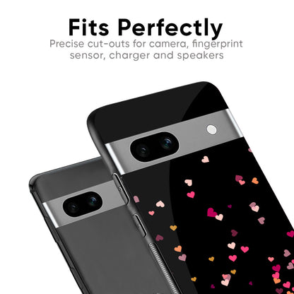 Heart Rain Fall Glass Case for Google Pixel 8A