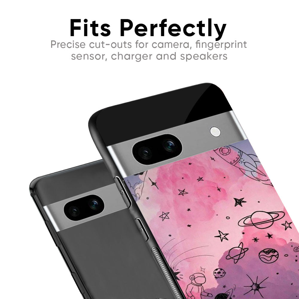 Space Doodles Glass Case for Google Pixel 8A