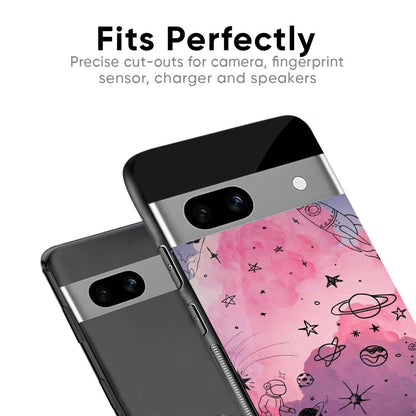 Space Doodles Glass Case for Google Pixel 8A