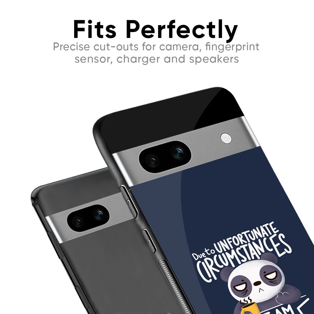 Struggling Panda Glass Case for Google Pixel 8A