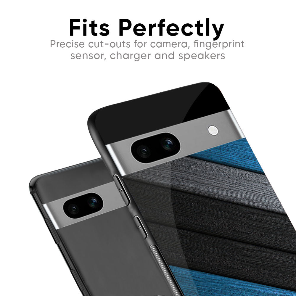 Multicolor Wooden Effect Glass Case for Google Pixel 8A