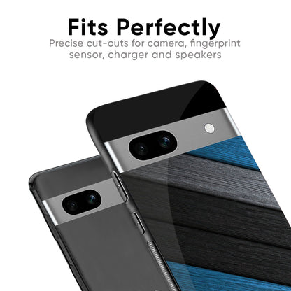Multicolor Wooden Effect Glass Case for Google Pixel 8A