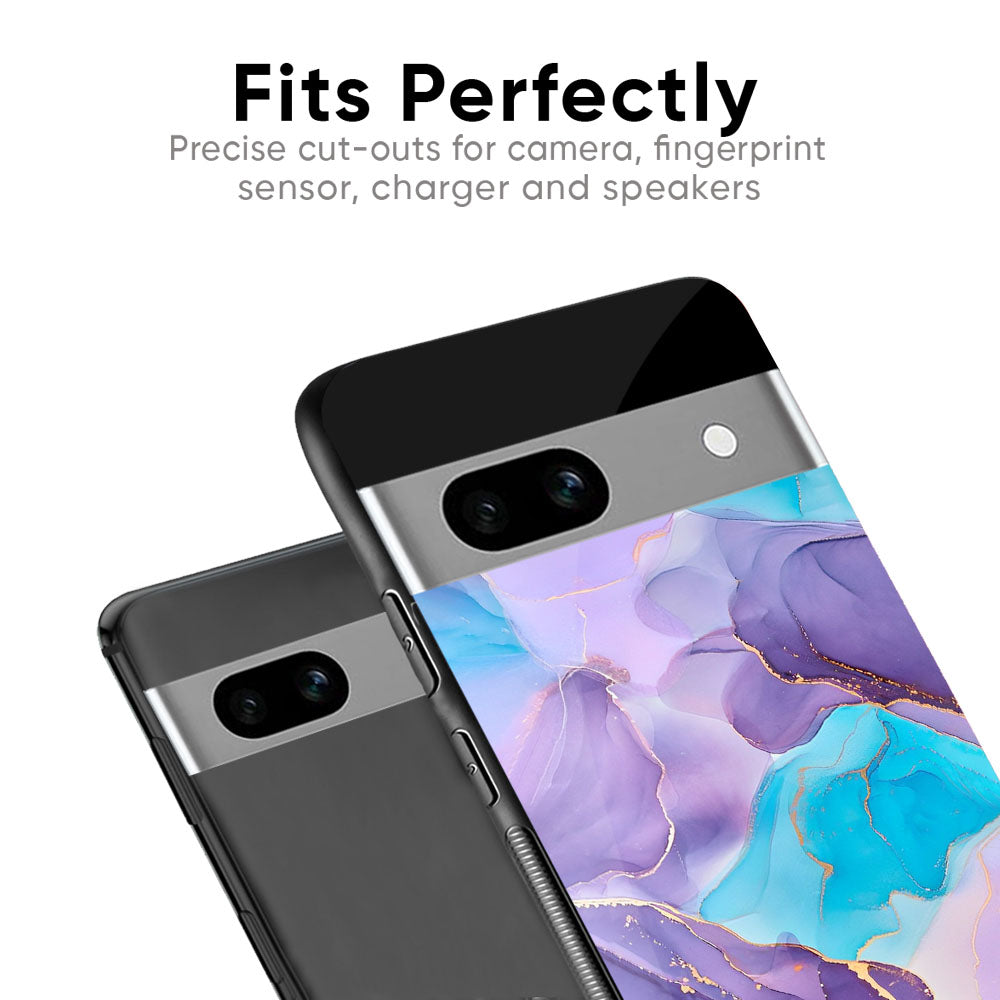 Alcohol ink Marble Glass Case for Google Pixel 8