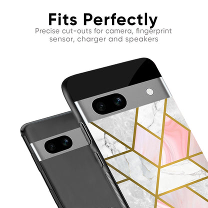 Geometrical Marble Glass Case for Google Pixel 8A