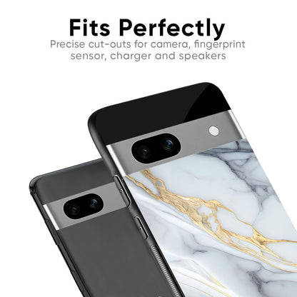 White Grey Marble Glass Case for Google Pixel 9