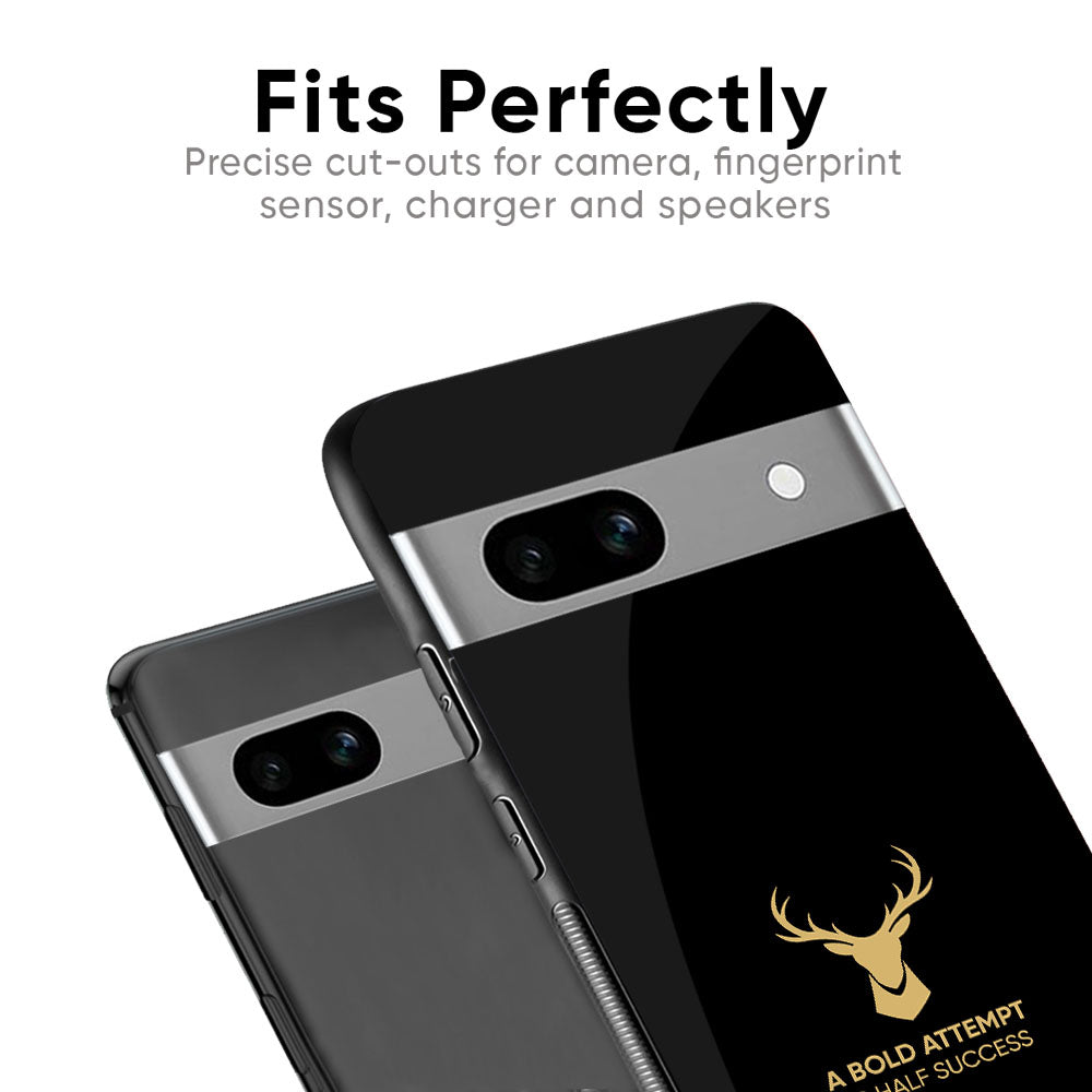 Black Gold Deer Glass Case for Google Pixel 8A