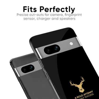 Black Gold Deer Glass Case for Google Pixel 8A