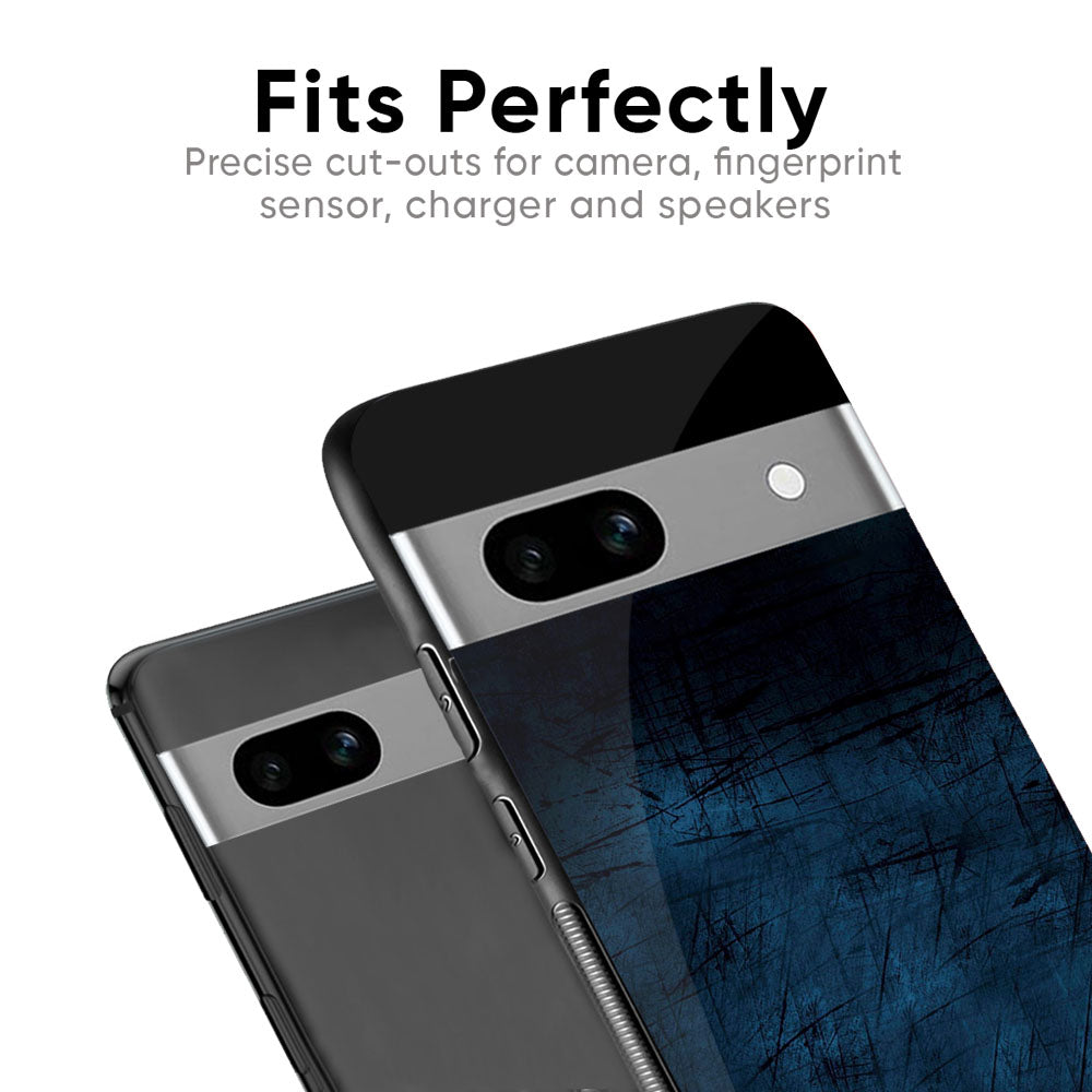Dark Blue Grungy Glass Case for Google Pixel 8A
