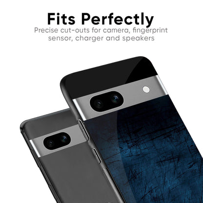 Dark Blue Grungy Glass Case for Google Pixel 8A
