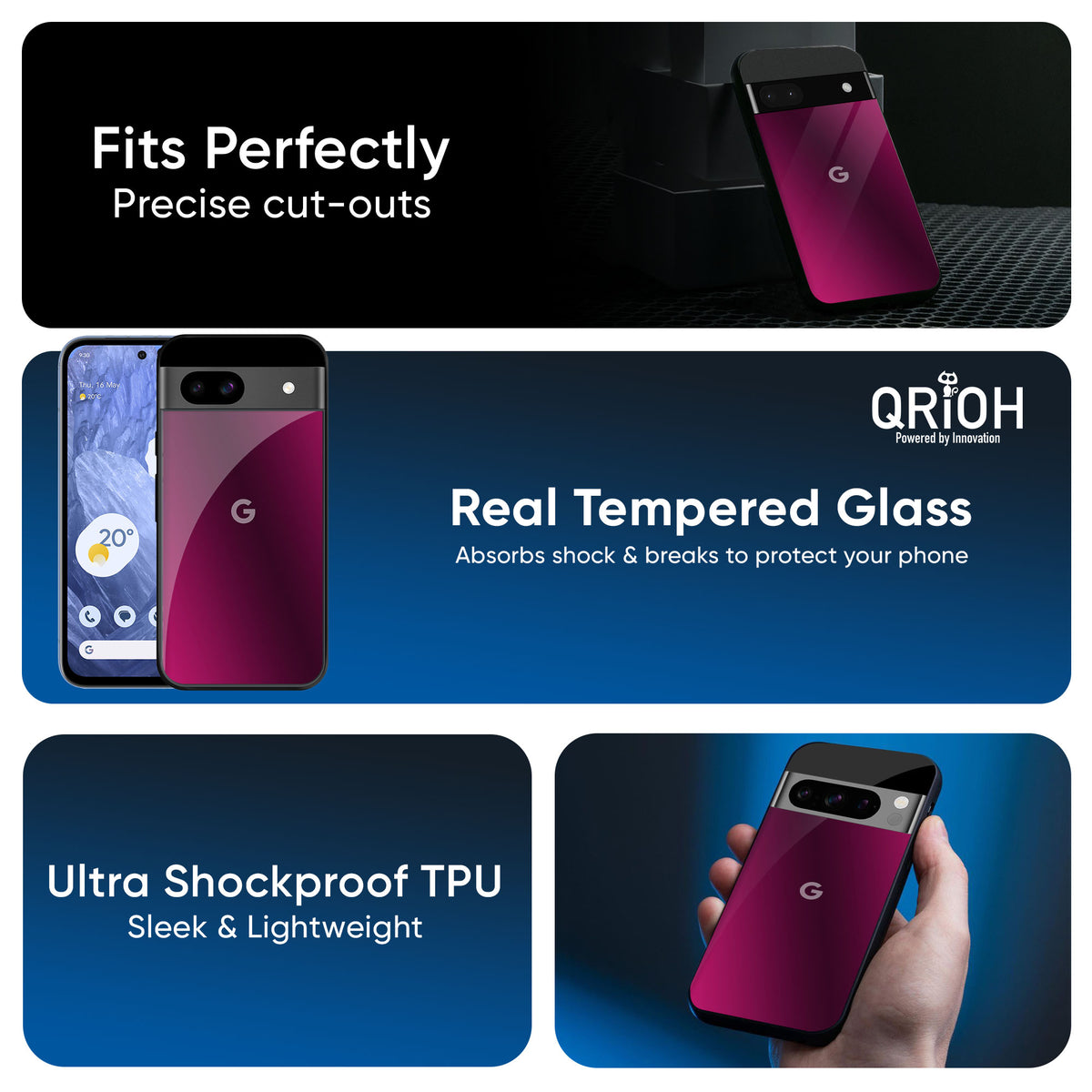 Pink Burst Glass Case for Google Pixel 9 Pro