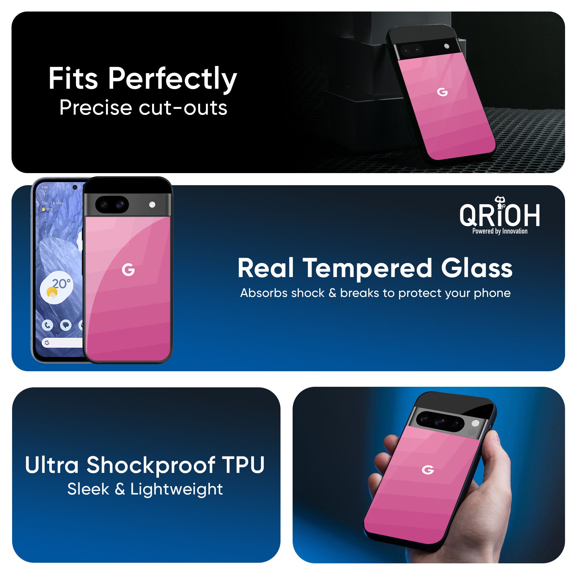 Pink Ribbon Caddy Glass Case for Google Pixel 9