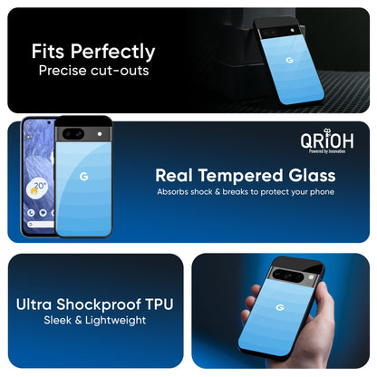 Wavy Blue Pattern Glass Case for Google Pixel 9