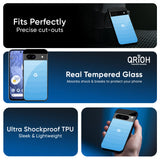 Wavy Blue Pattern Glass Case for Google Pixel 9 Pro XL