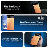 Orange Curve Pattern Glass Case for Google Pixel 9
