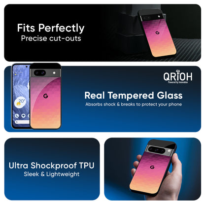 Geometric Pink Diamond Glass Case for Google Pixel 9 Pro