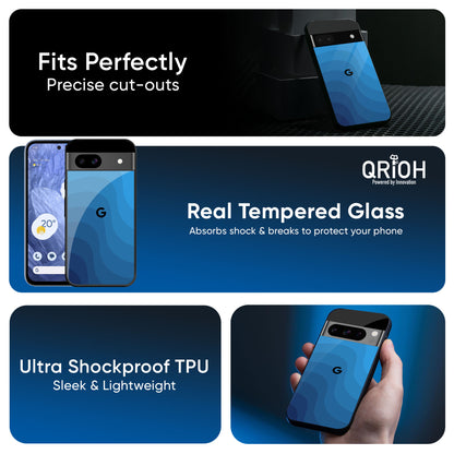 Blue Wave Abstract Glass Case for Google Pixel 9