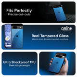 Blue Wave Abstract Glass Case for Google Pixel 9 Pro XL