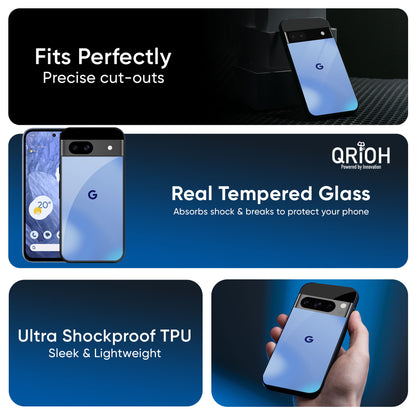 Vibrant Blue Texture Glass Case for Google Pixel 9