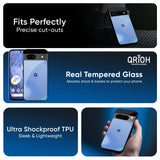 Vibrant Blue Texture Glass Case for Google Pixel 9