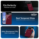 Classic Burgundy Glass Case for Google Pixel 9 Pro XL